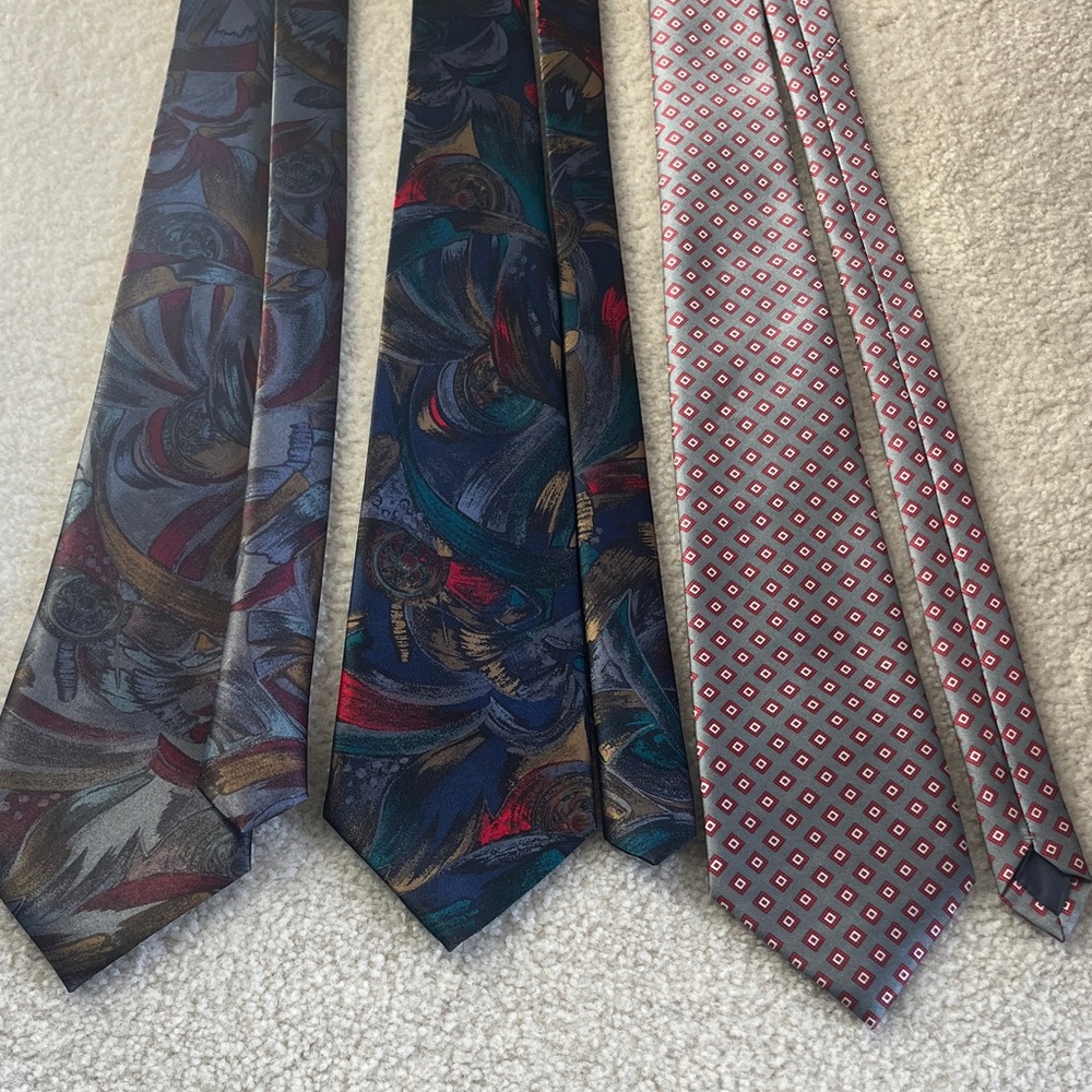 Stylish Men's Tie Collection - Blue, Red, Gray